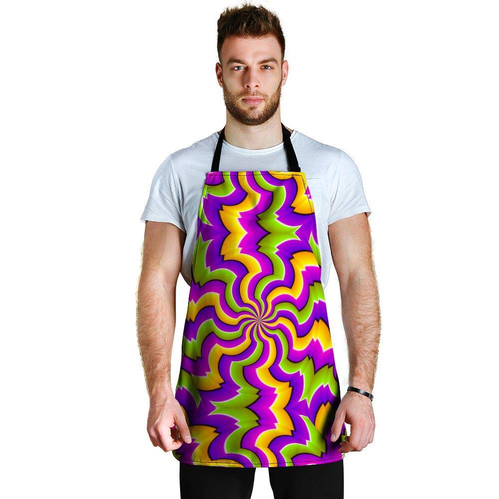 Zigzag Psychedelic Optical illusion Men's Apron-grizzshop
