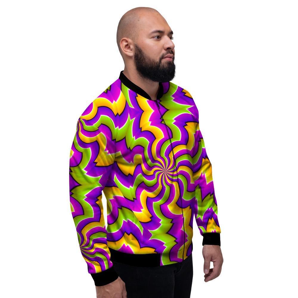 Zigzag Psychedelic Optical illusion Men's Bomber Jacket-grizzshop