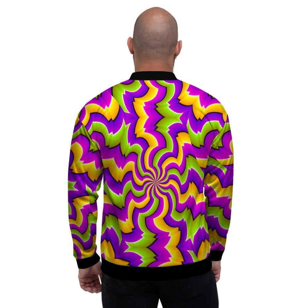 Zigzag Psychedelic Optical illusion Men's Bomber Jacket-grizzshop