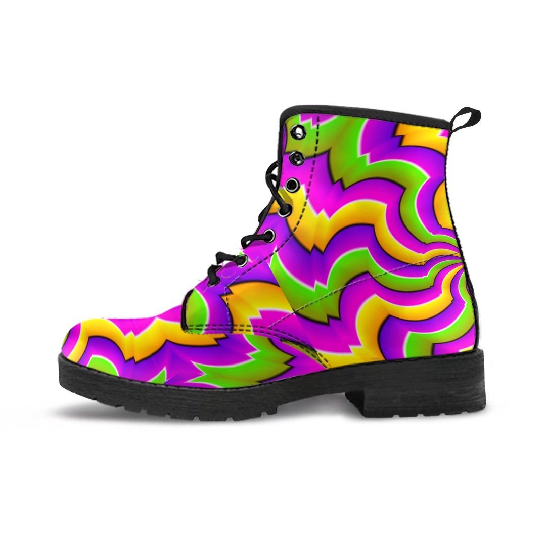 Zigzag Psychedelic Optical illusion Men's Boots-grizzshop