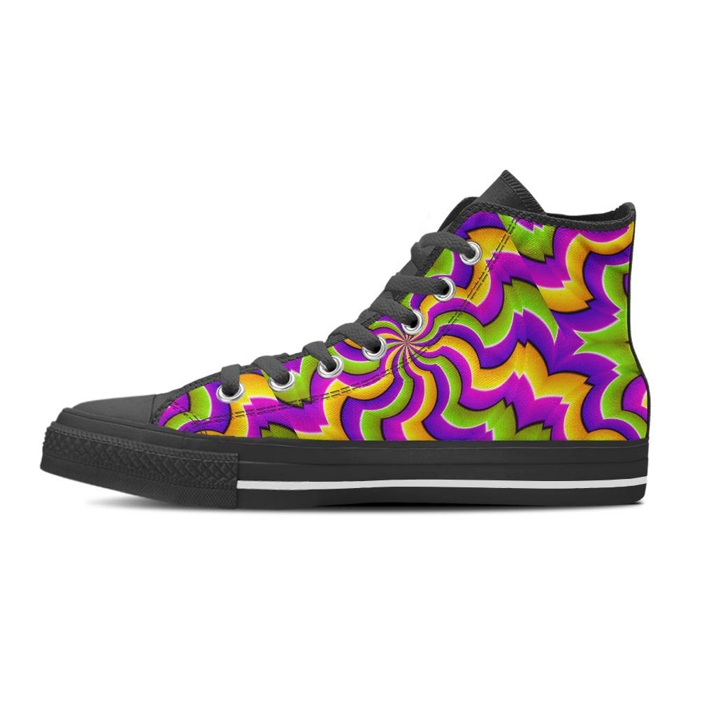 Zigzag Psychedelic Optical illusion Men's High Top Shoes-grizzshop