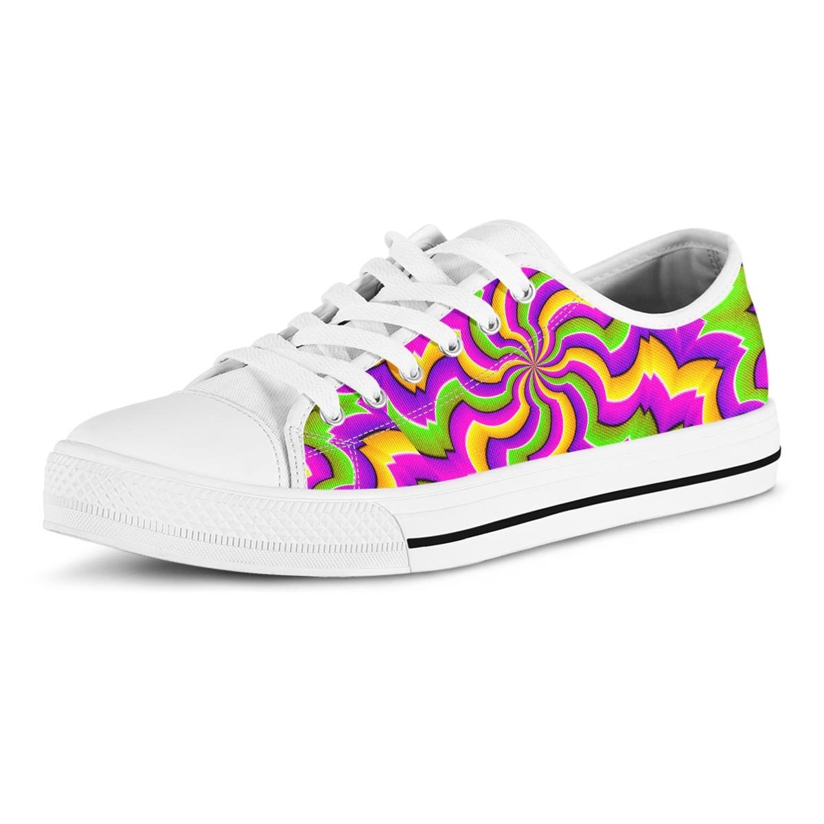 Zigzag Psychedelic Optical illusion Men's Low Top Shoes-grizzshop