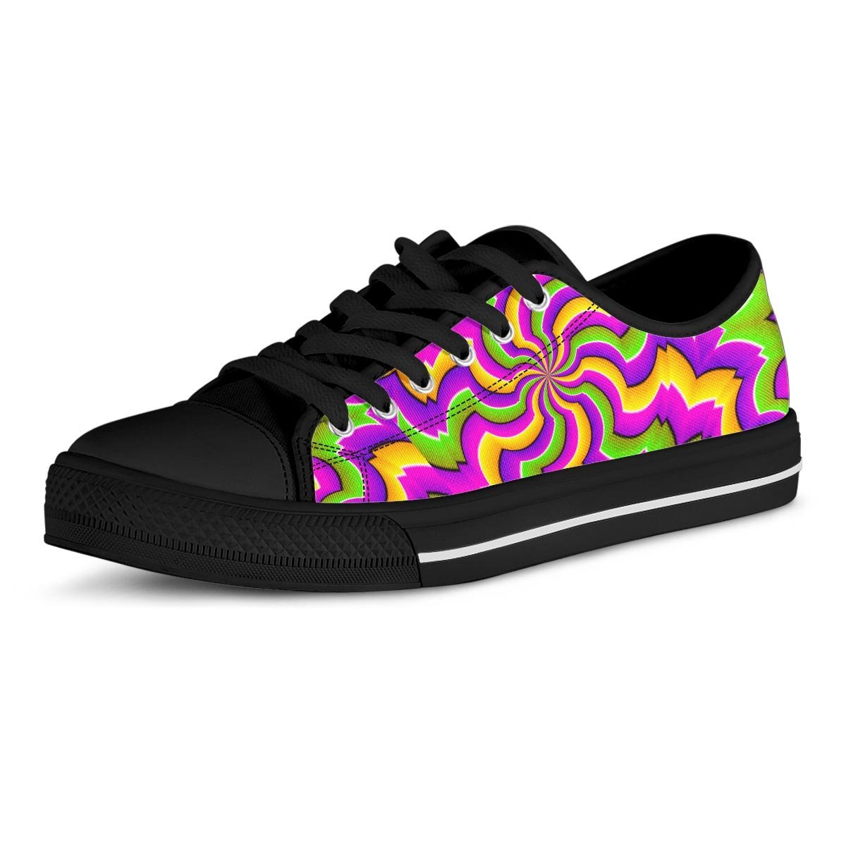 Zigzag Psychedelic Optical illusion Men's Low Top Shoes-grizzshop