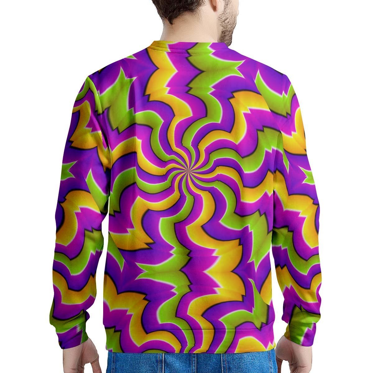 Zigzag Psychedelic Optical illusion Men's Sweatshirt-grizzshop