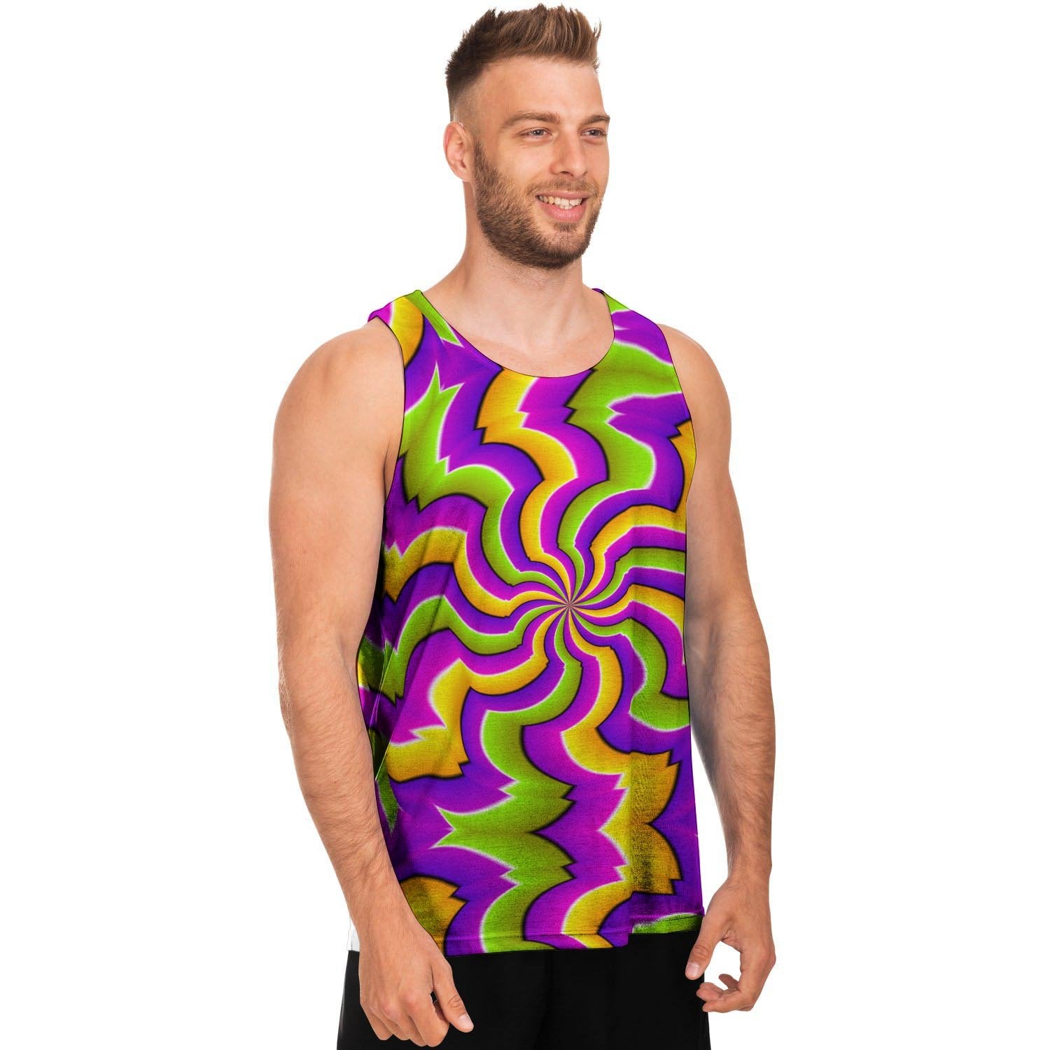 Zigzag Psychedelic Optical illusion Men's Tank Tops-grizzshop