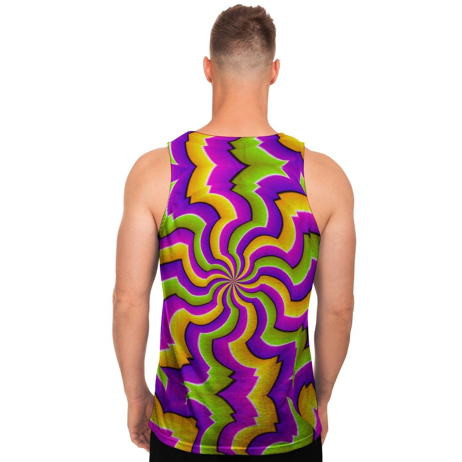 Zigzag Psychedelic Optical illusion Men's Tank Tops-grizzshop