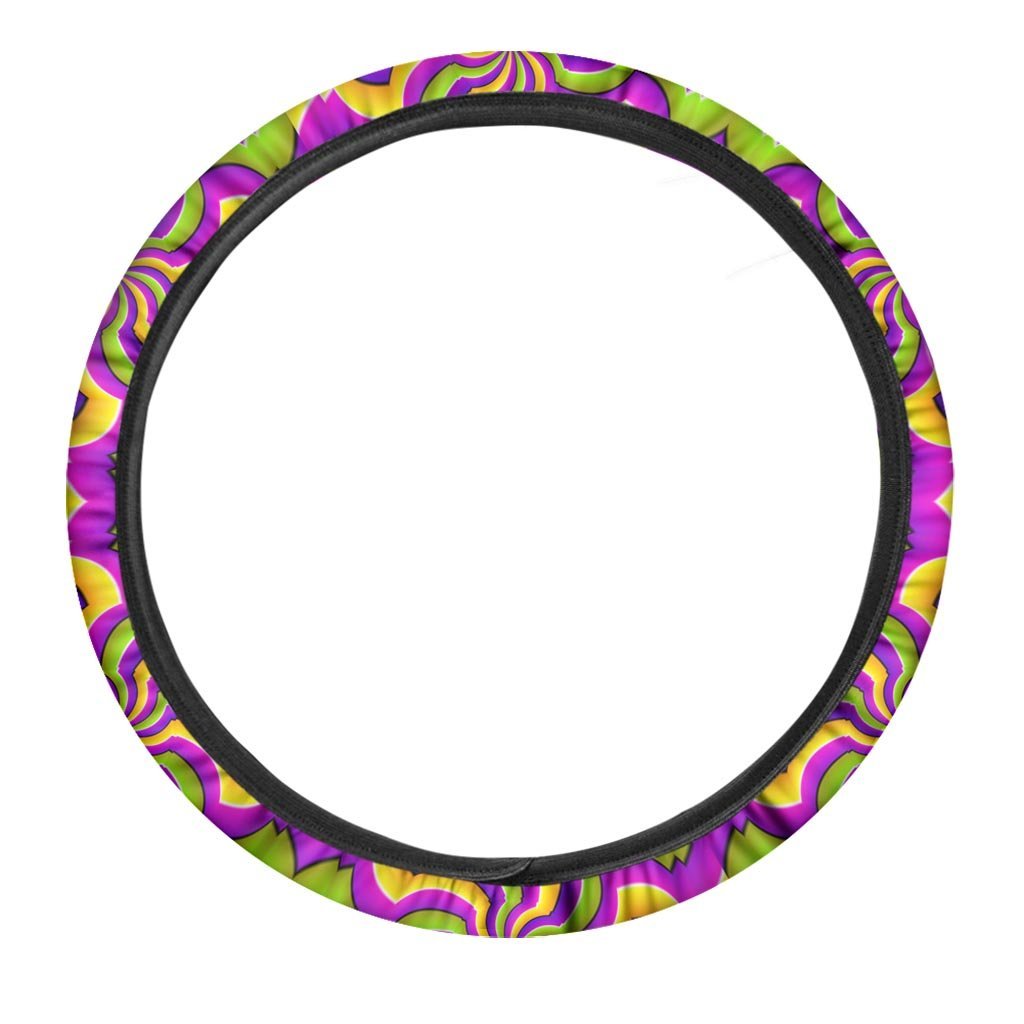 Zigzag Psychedelic Optical illusion Steering Wheel Cover-grizzshop