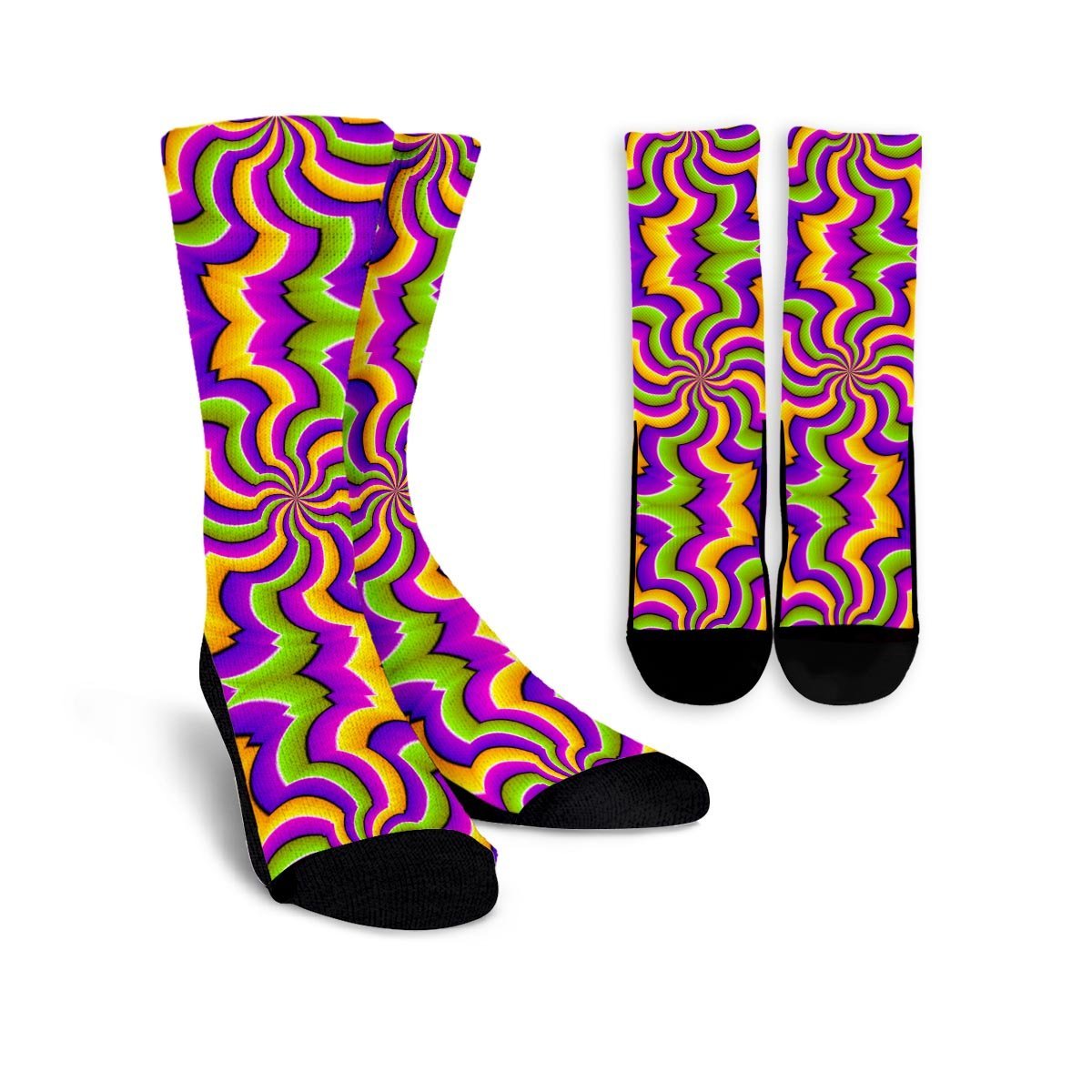 Zigzag Psychedelic Optical illusion Unisex Socks-grizzshop