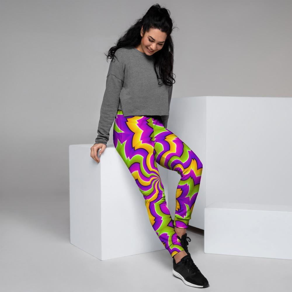 Zigzag Psychedelic Optical illusion Women's Joggers-grizzshop
