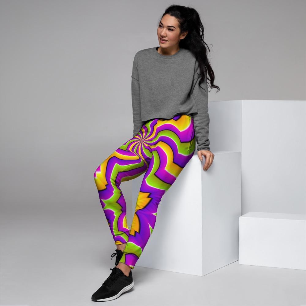 Zigzag Psychedelic Optical illusion Women's Joggers-grizzshop