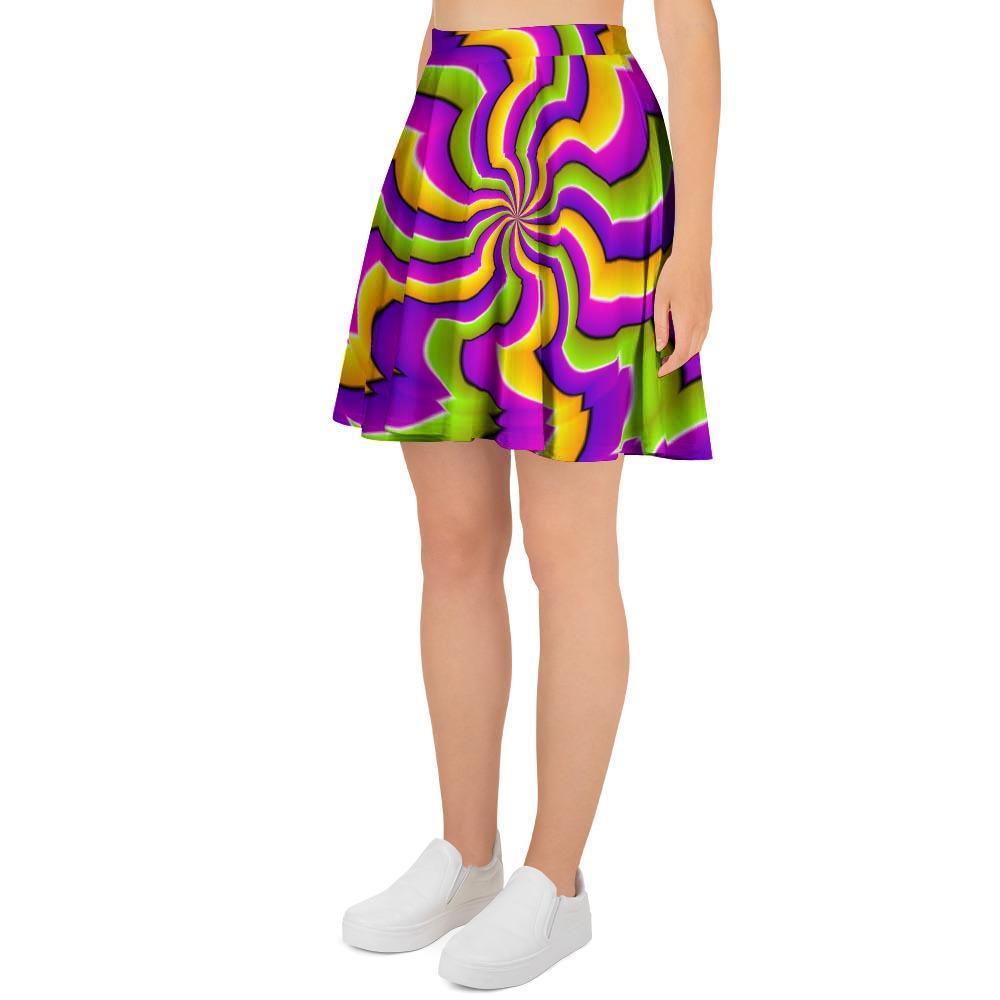 Zigzag Psychedelic Optical illusion Women's Skirt-grizzshop