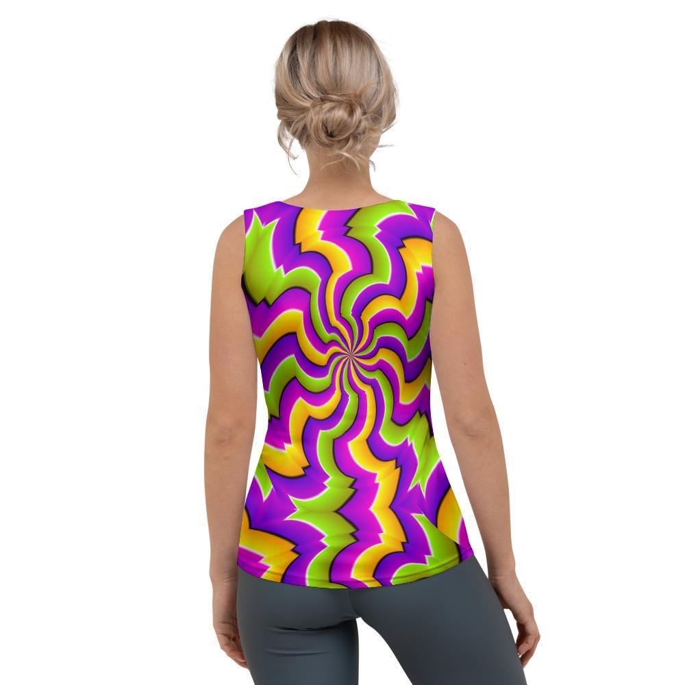 Zigzag Psychedelic Optical illusion Women's Tank Top-grizzshop