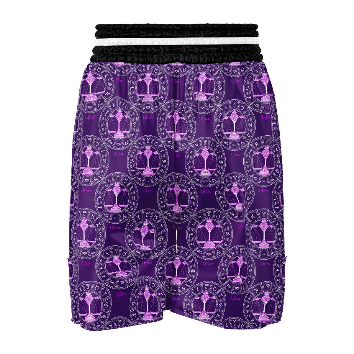 Zodiac Libra Purple Print Pattern Boxing Shorts-grizzshop