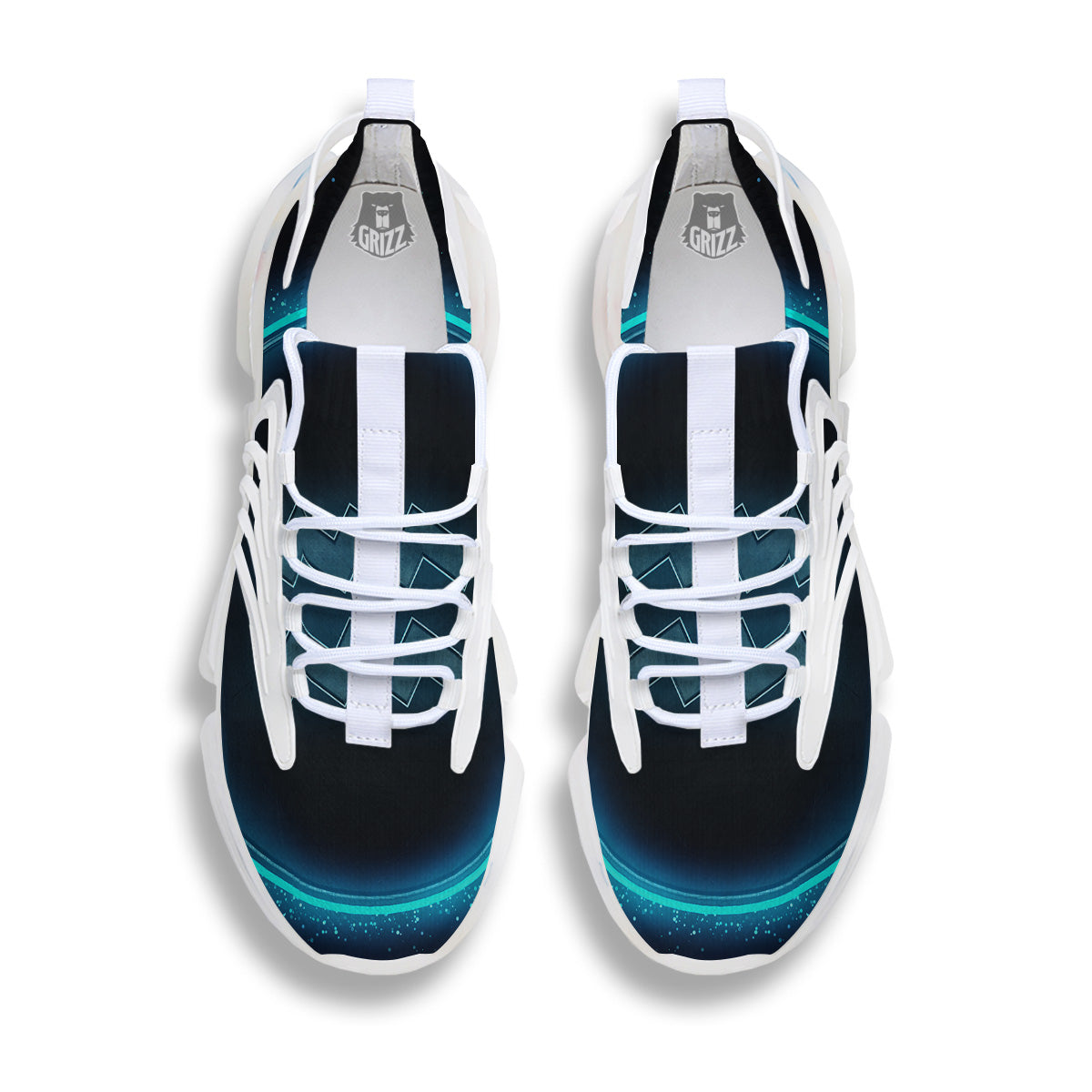 Zodiac Sign Blue Aquarius Print White Gym Shoes-grizzshop