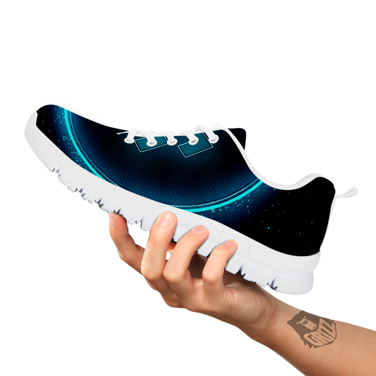 Zodiac Sign Blue Aquarius Print White Sneaker-grizzshop