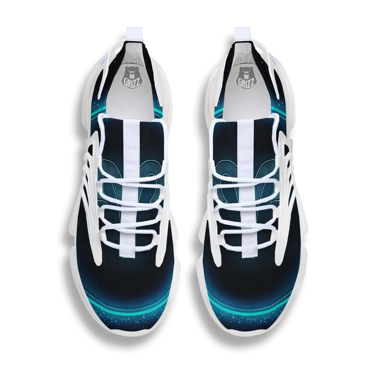 Zodiac Sign Blue Aries Print White Gym Shoes-grizzshop