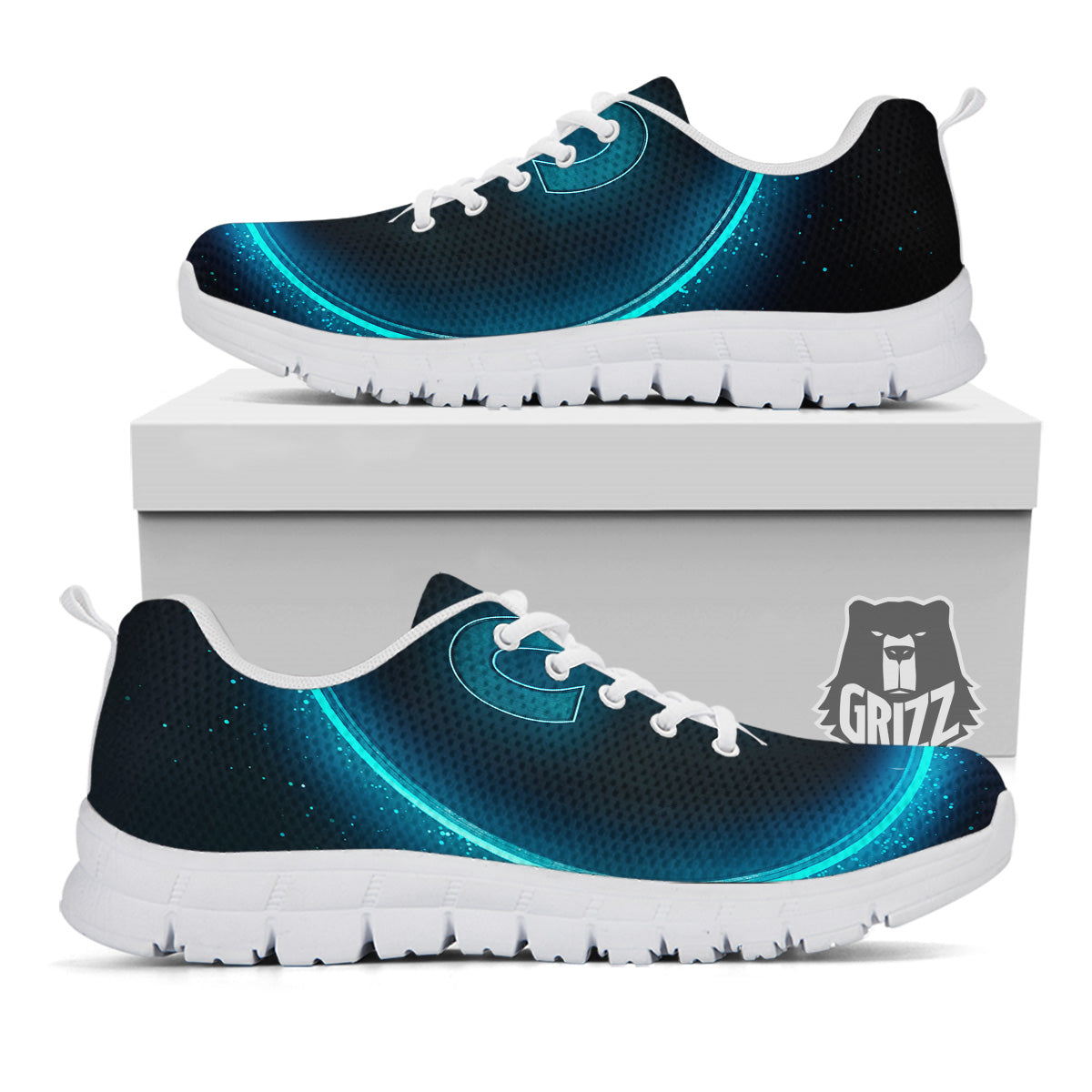 Zodiac Sign Blue Aries Print White Sneaker-grizzshop