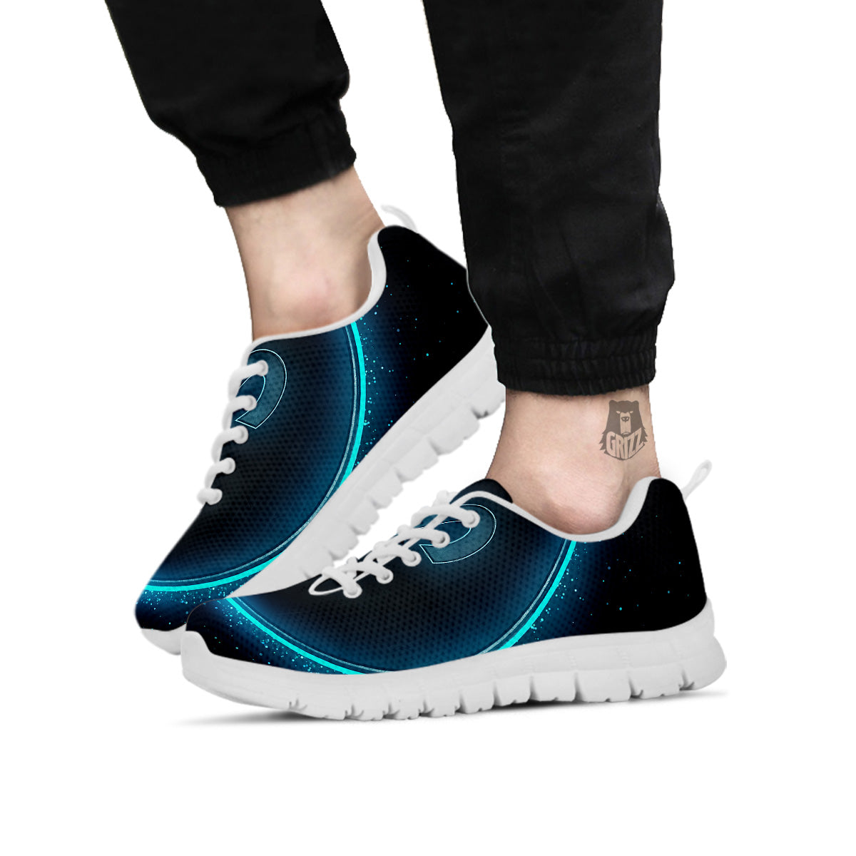 Zodiac Sign Blue Aries Print White Sneaker-grizzshop