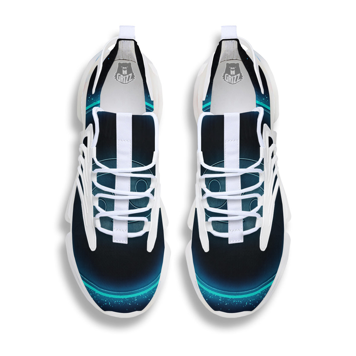 Zodiac Sign Blue Cancer Print White Gym Shoes-grizzshop