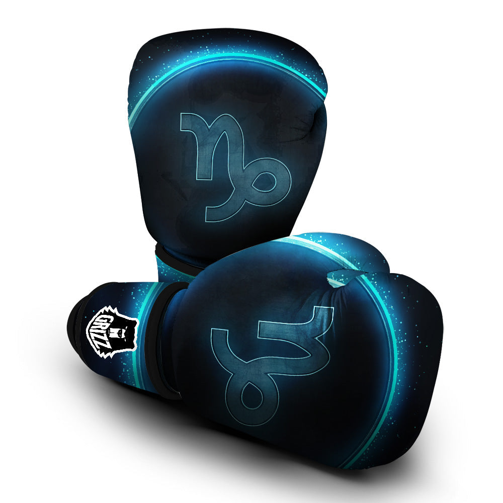Zodiac Sign Blue Capricorn Print Boxing Gloves-grizzshop