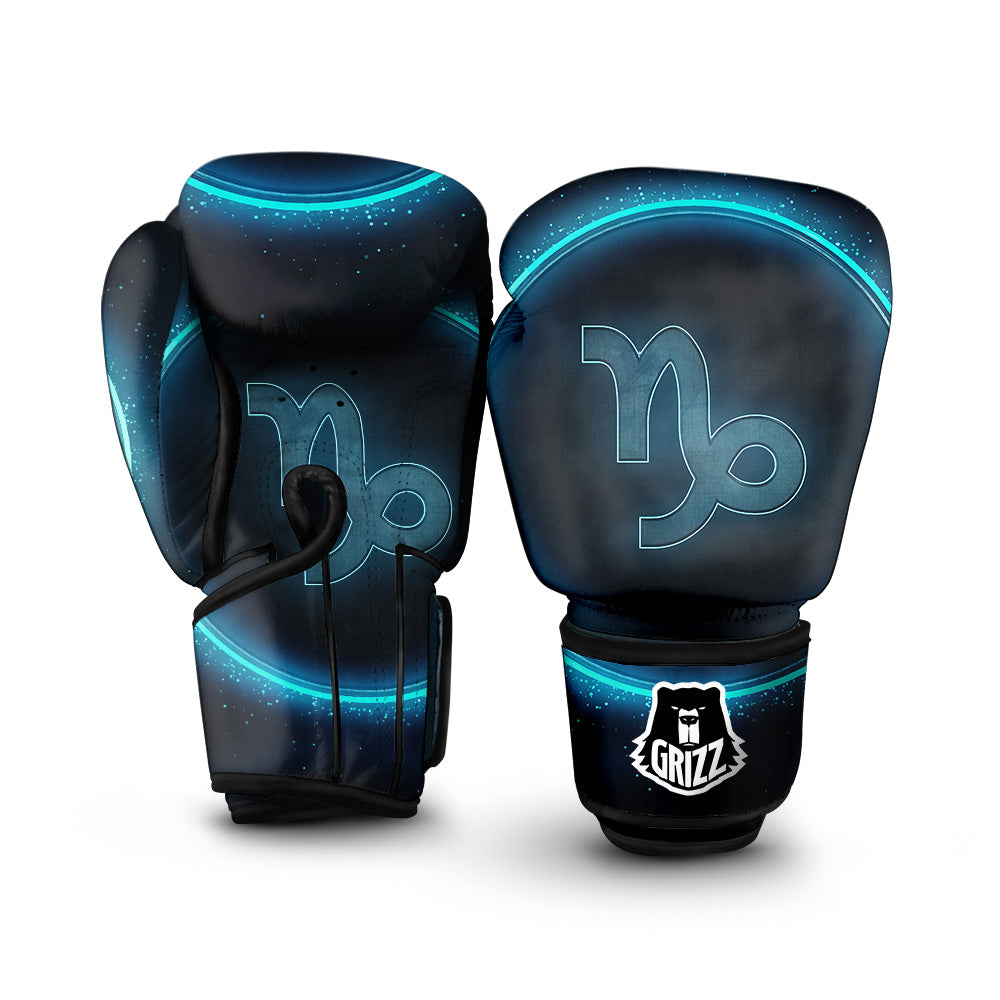 Zodiac Sign Blue Capricorn Print Boxing Gloves-grizzshop