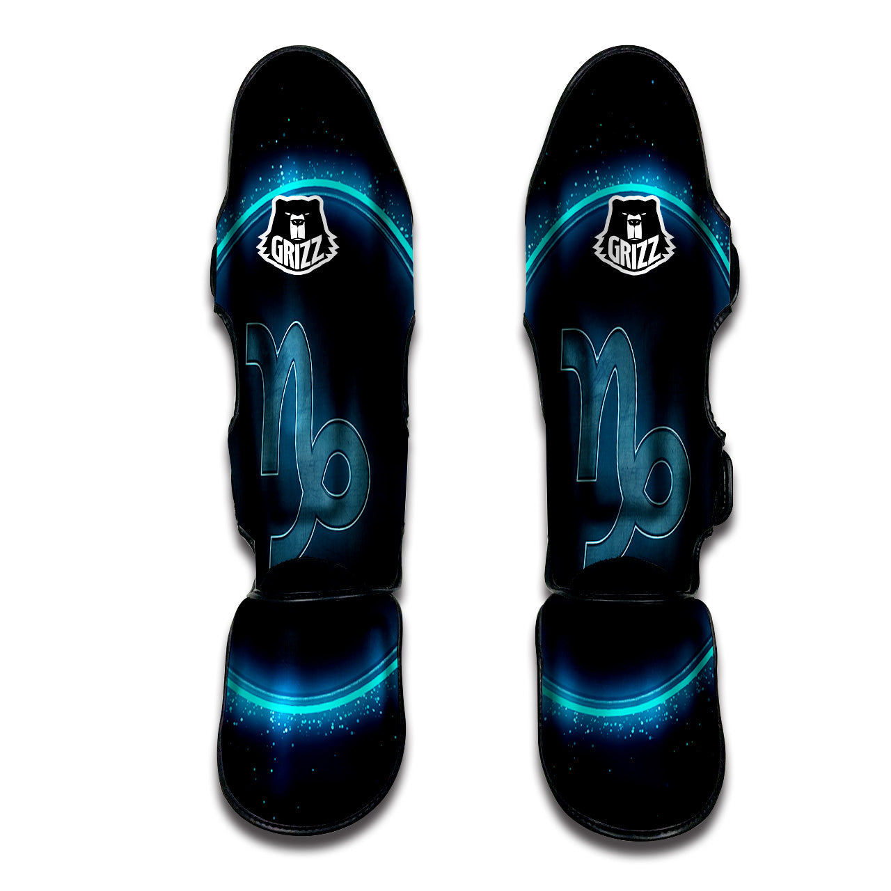 Zodiac Sign Blue Capricorn Print Muay Thai Shin Guards-grizzshop