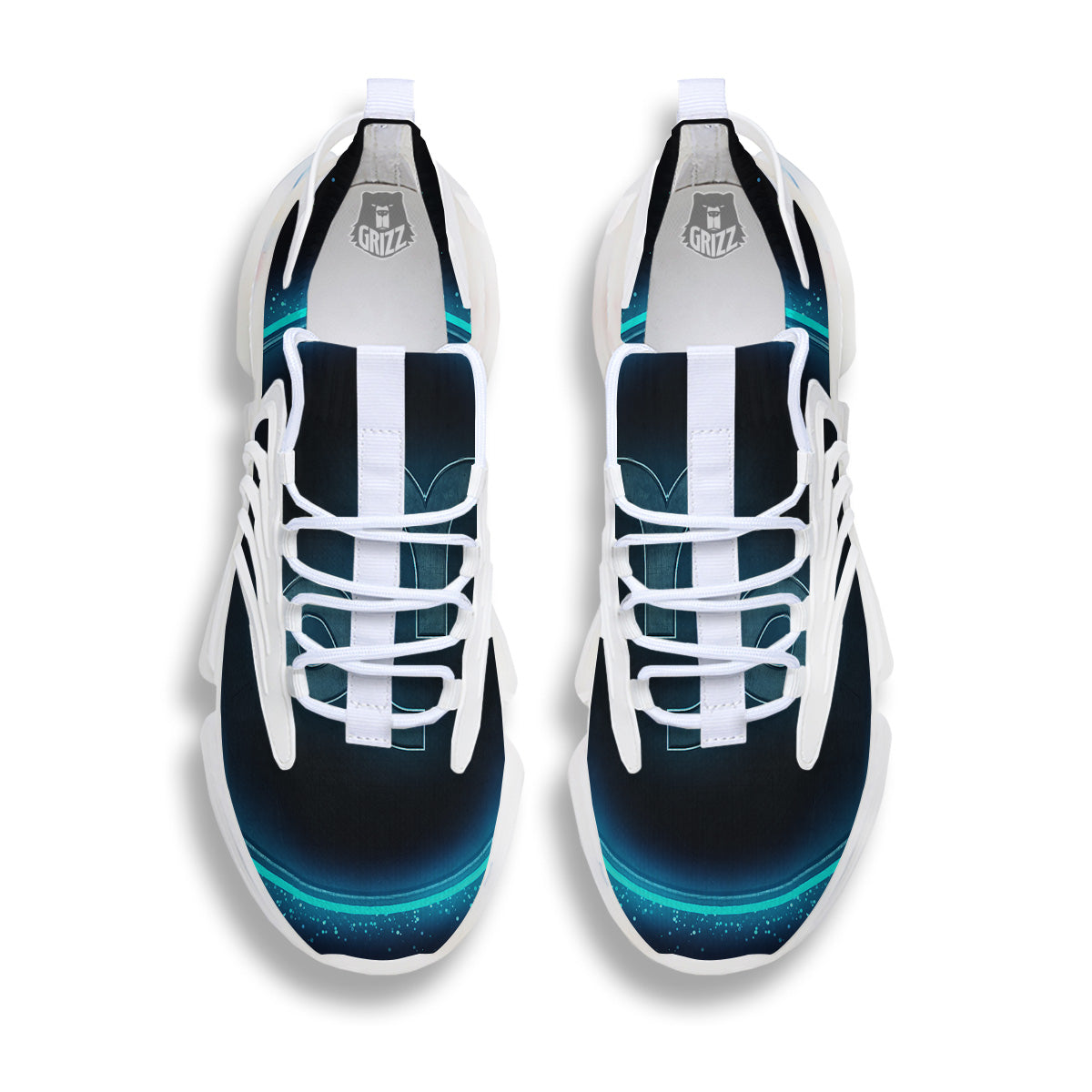 Zodiac Sign Blue Capricorn Print White Gym Shoes-grizzshop