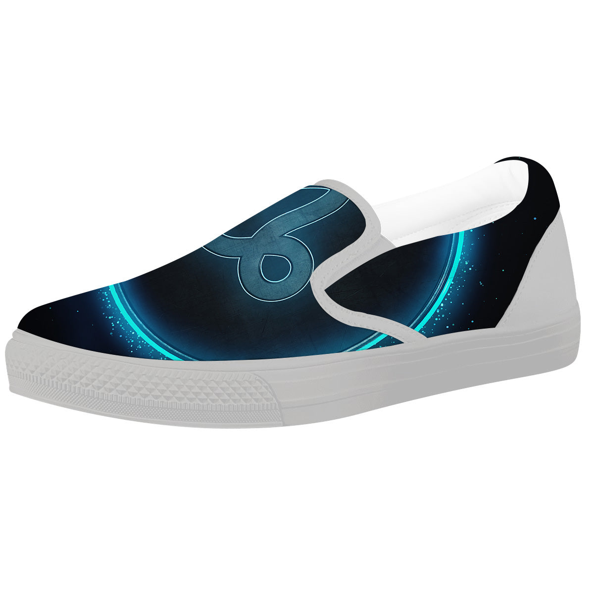 Zodiac Sign Blue Capricorn Print White Slip On Shoes-grizzshop