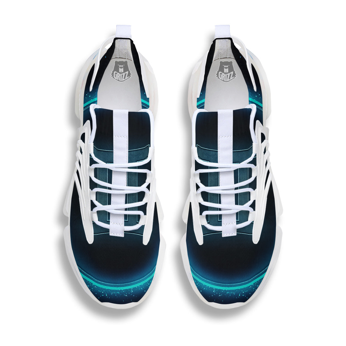 Zodiac Sign Blue Gemini Print White Gym Shoes-grizzshop