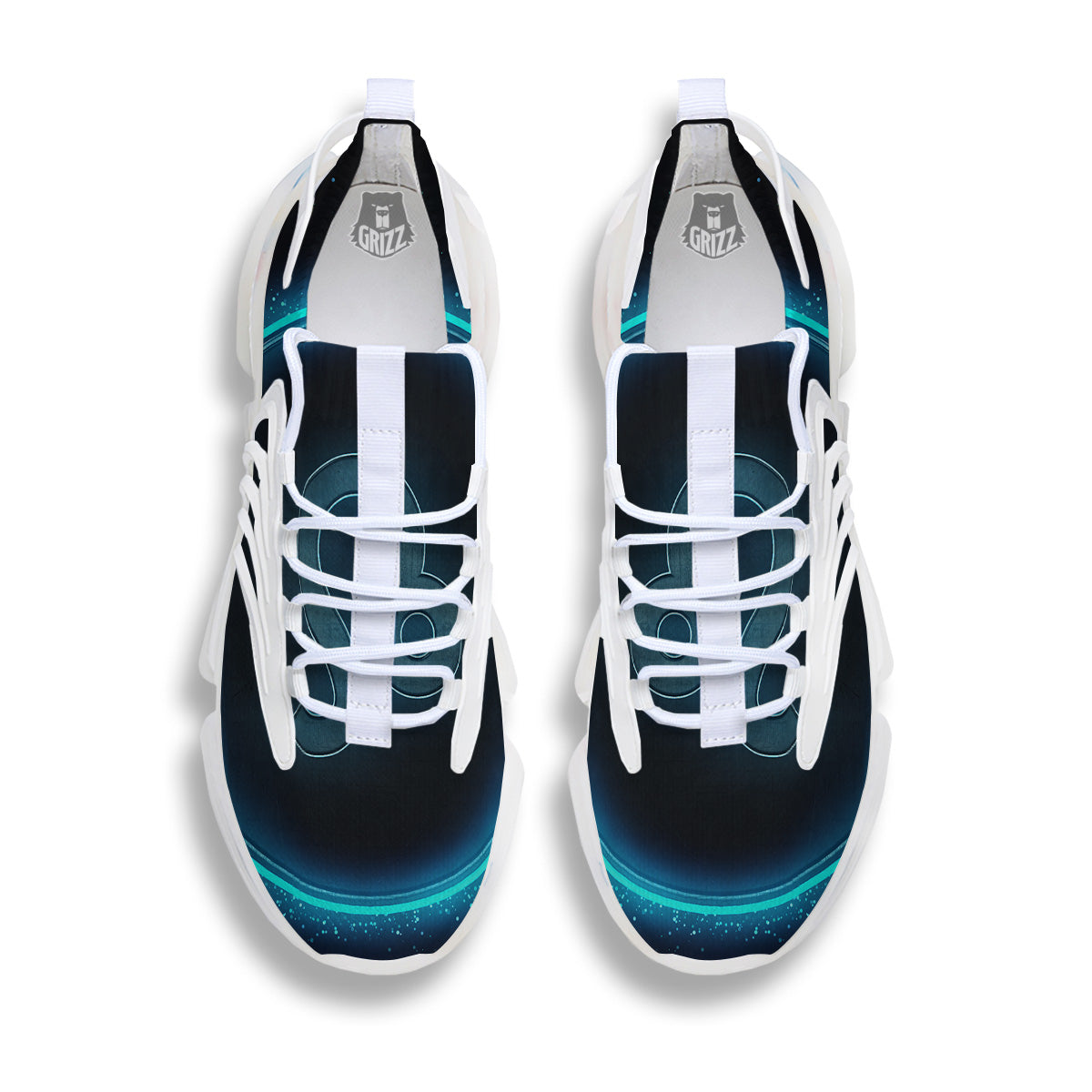 Zodiac Sign Blue Leo Print White Gym Shoes-grizzshop