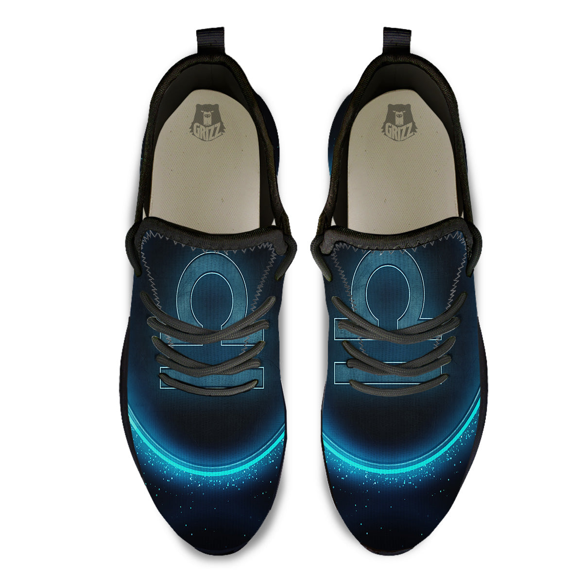 Zodiac Sign Blue Libra Print Black Athletic Shoes-grizzshop