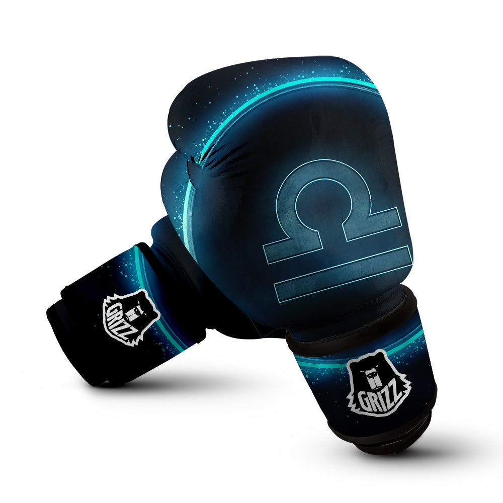 Zodiac Sign Blue Libra Print Boxing Gloves-grizzshop