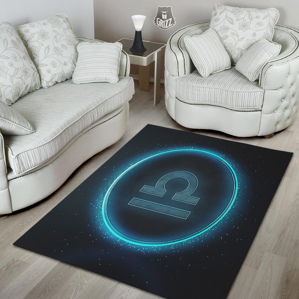 Zodiac Sign Blue Libra Print Floor Mat-grizzshop