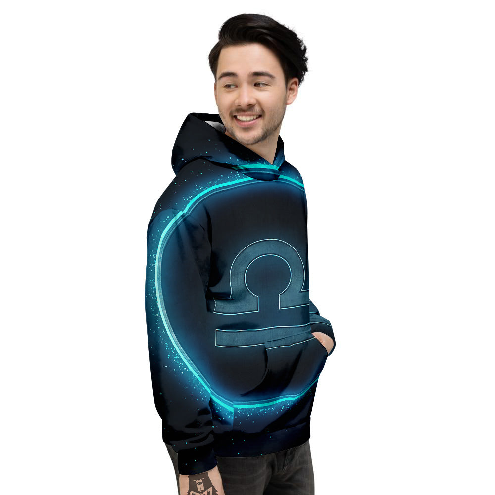 Zodiac Sign Blue Libra Print Men's Hoodie-grizzshop
