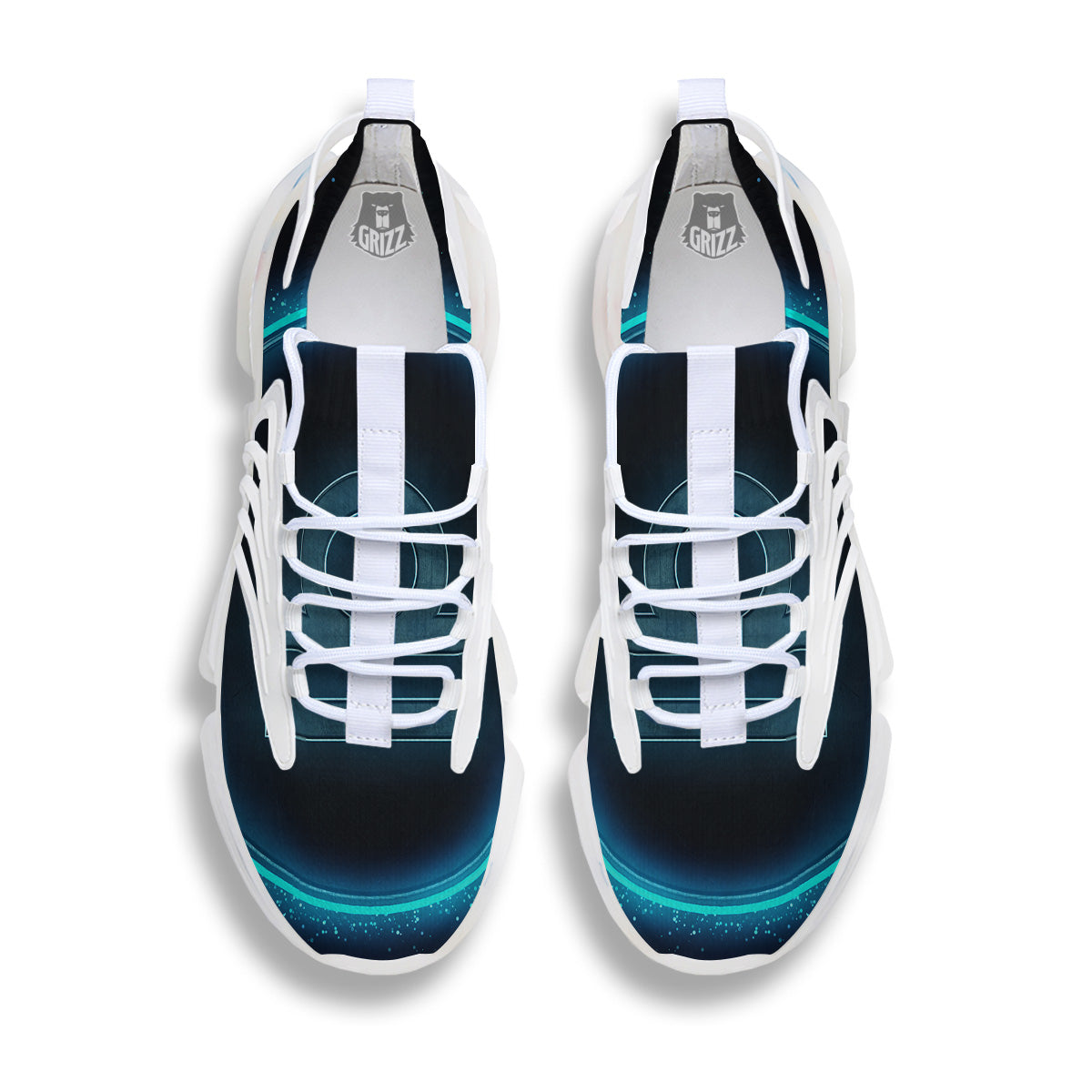 Zodiac Sign Blue Libra Print White Gym Shoes-grizzshop