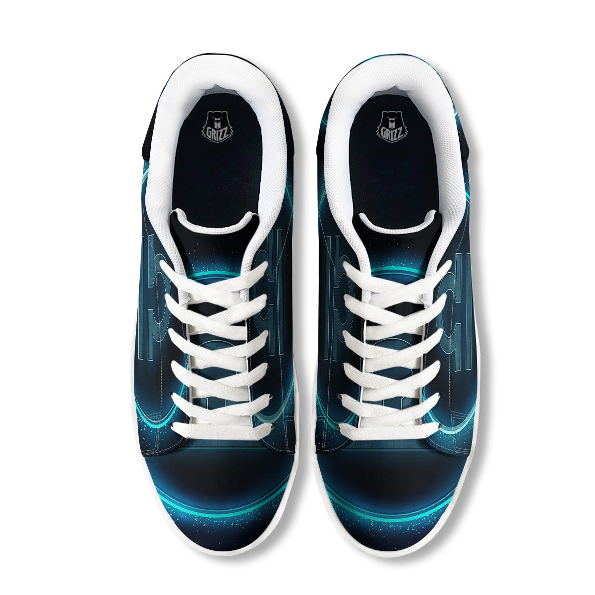 Zodiac Sign Blue Libra Print White Low Top Sneakers-grizzshop