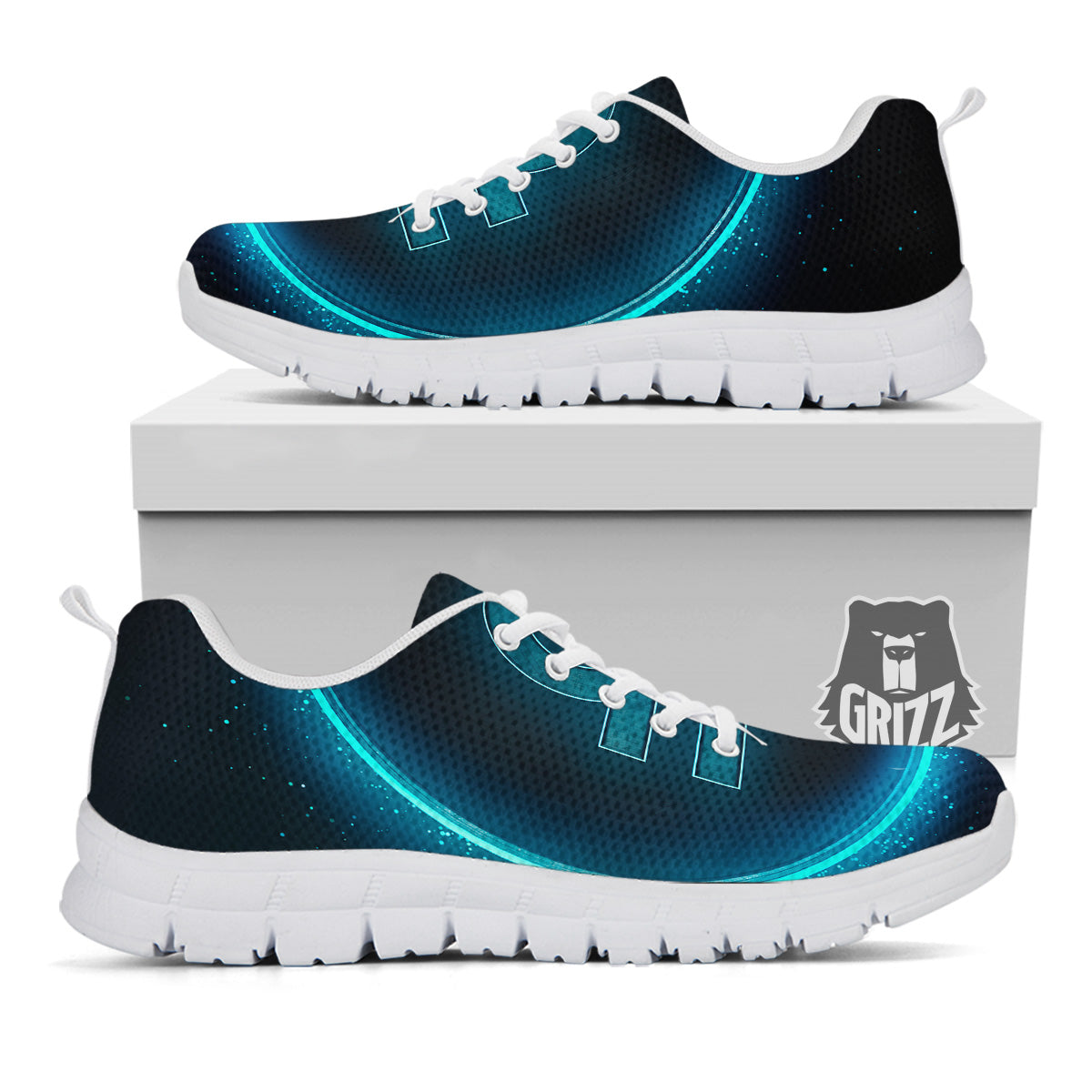 Zodiac Sign Blue Libra Print White Sneaker-grizzshop