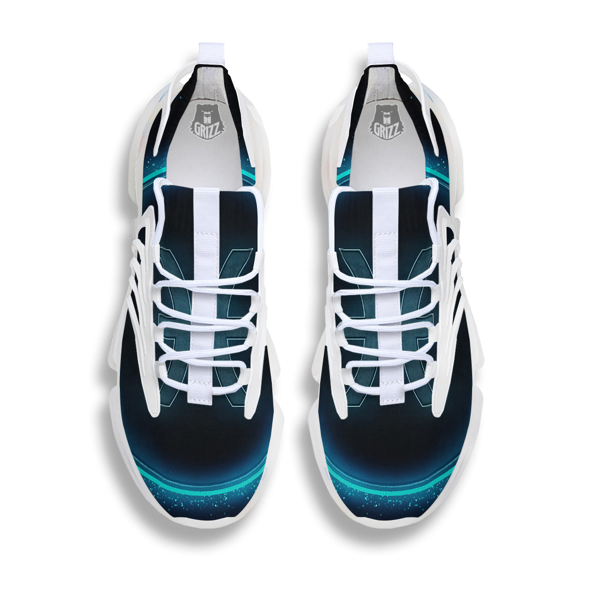 Zodiac Sign Blue Pisces Print White Gym Shoes-grizzshop