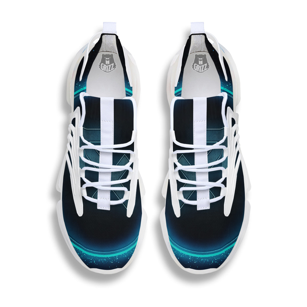 Zodiac Sign Blue Sagittarius Print White Gym Shoes-grizzshop