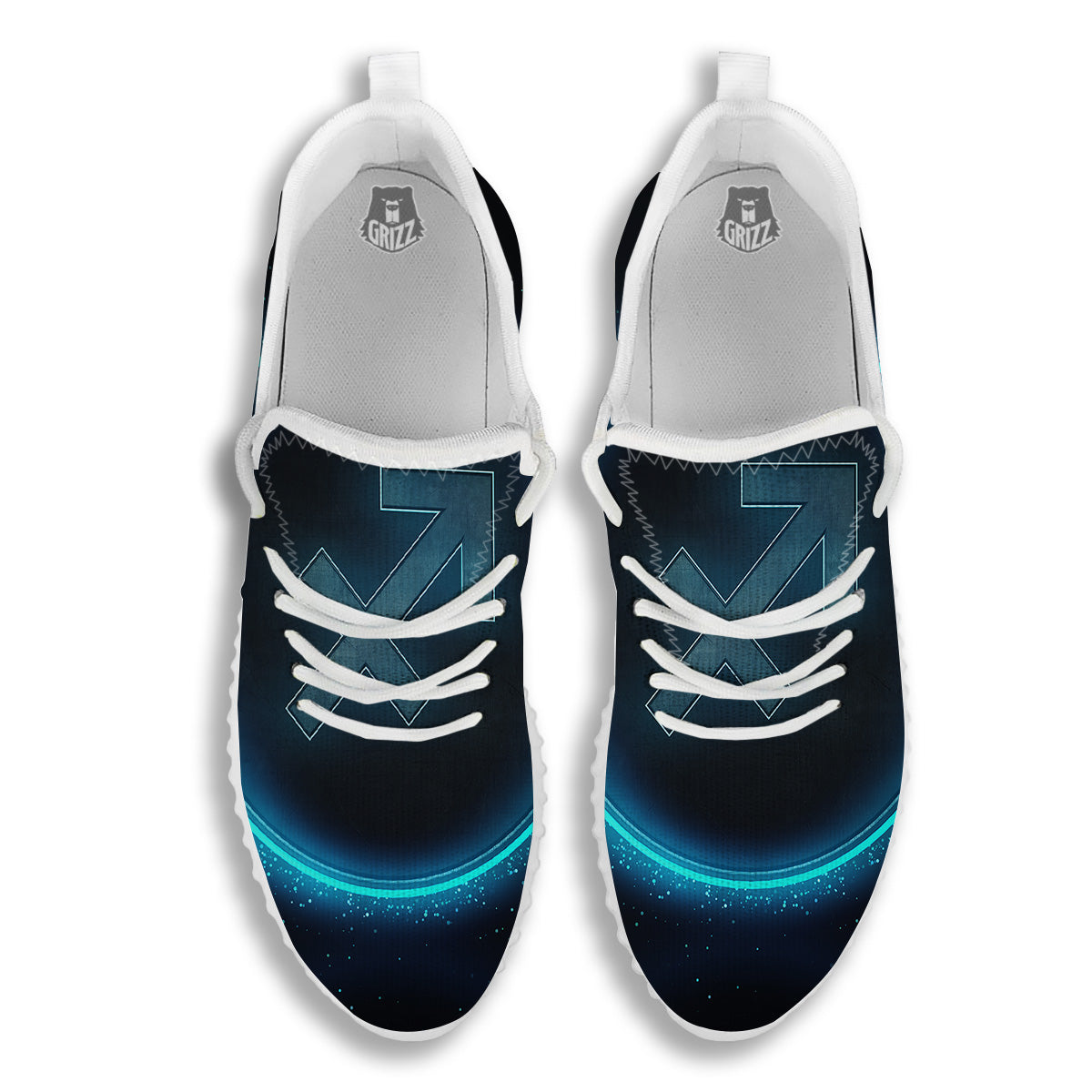 Zodiac Sign Blue Sagittarius Print White Walking Shoes-grizzshop