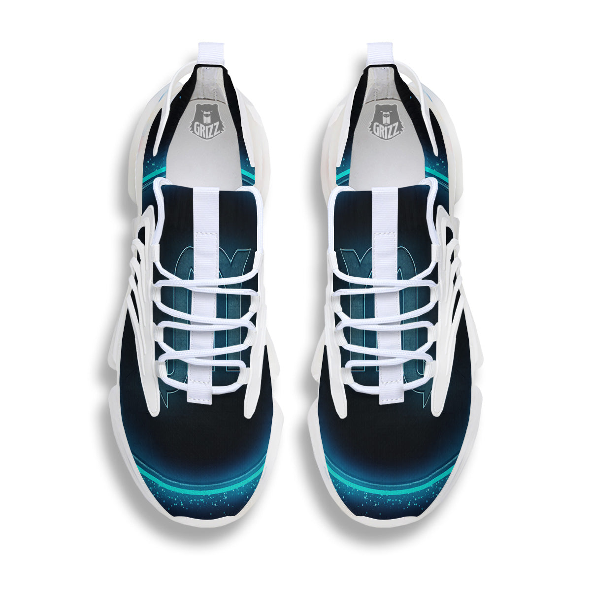 Zodiac Sign Blue Scorpio Print White Gym Shoes-grizzshop