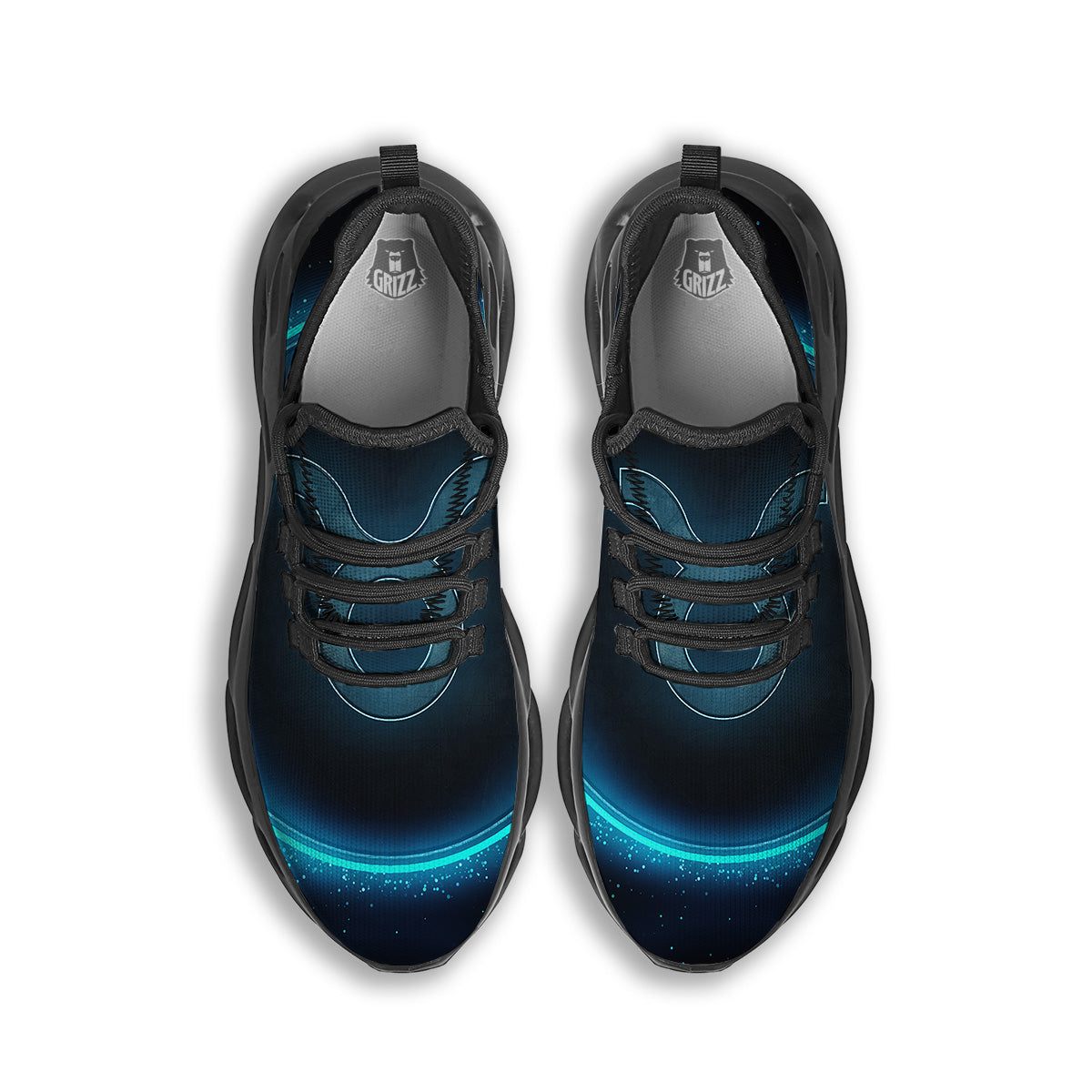 Zodiac Sign Blue Taurus Print Black Running Shoes-grizzshop