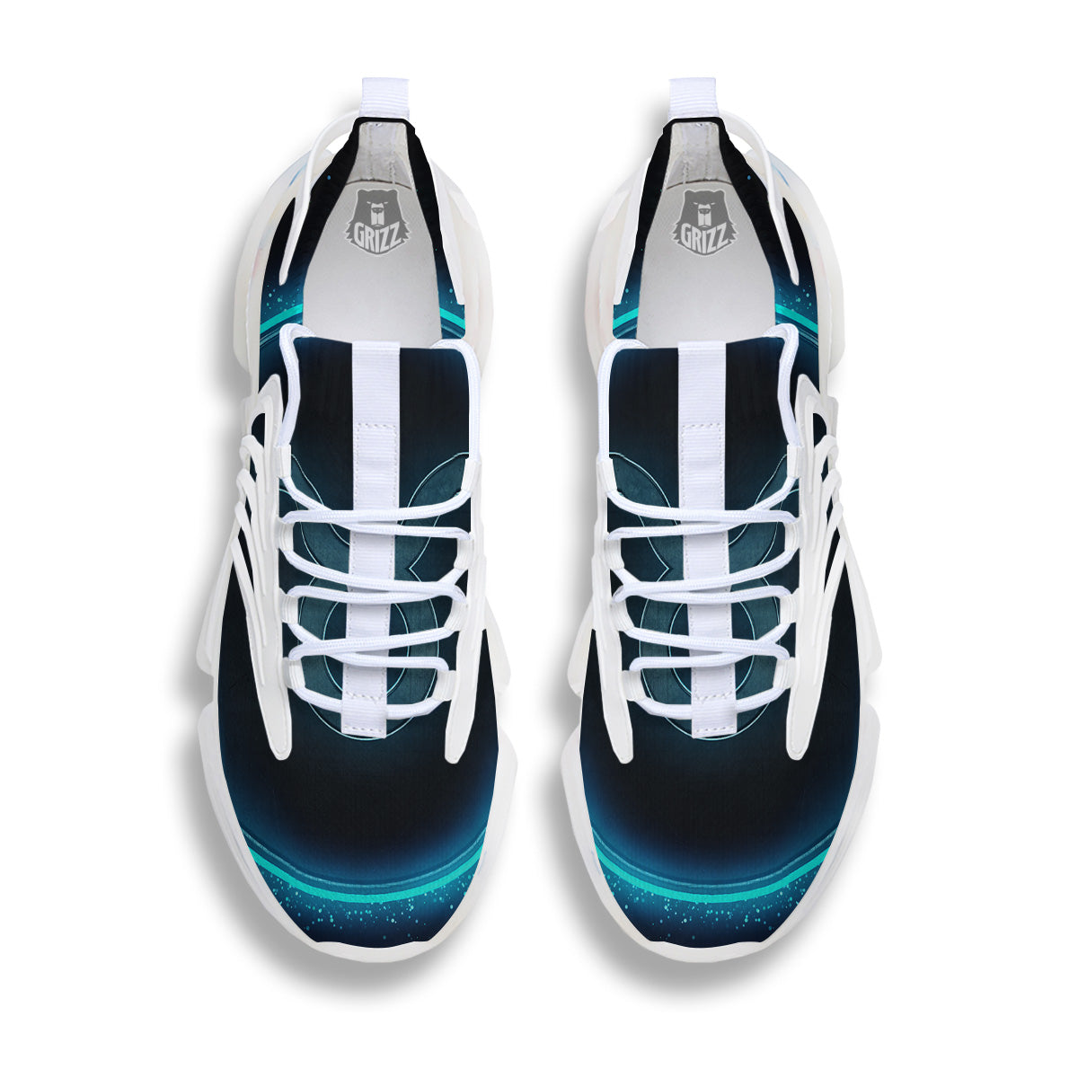 Zodiac Sign Blue Taurus Print White Gym Shoes-grizzshop