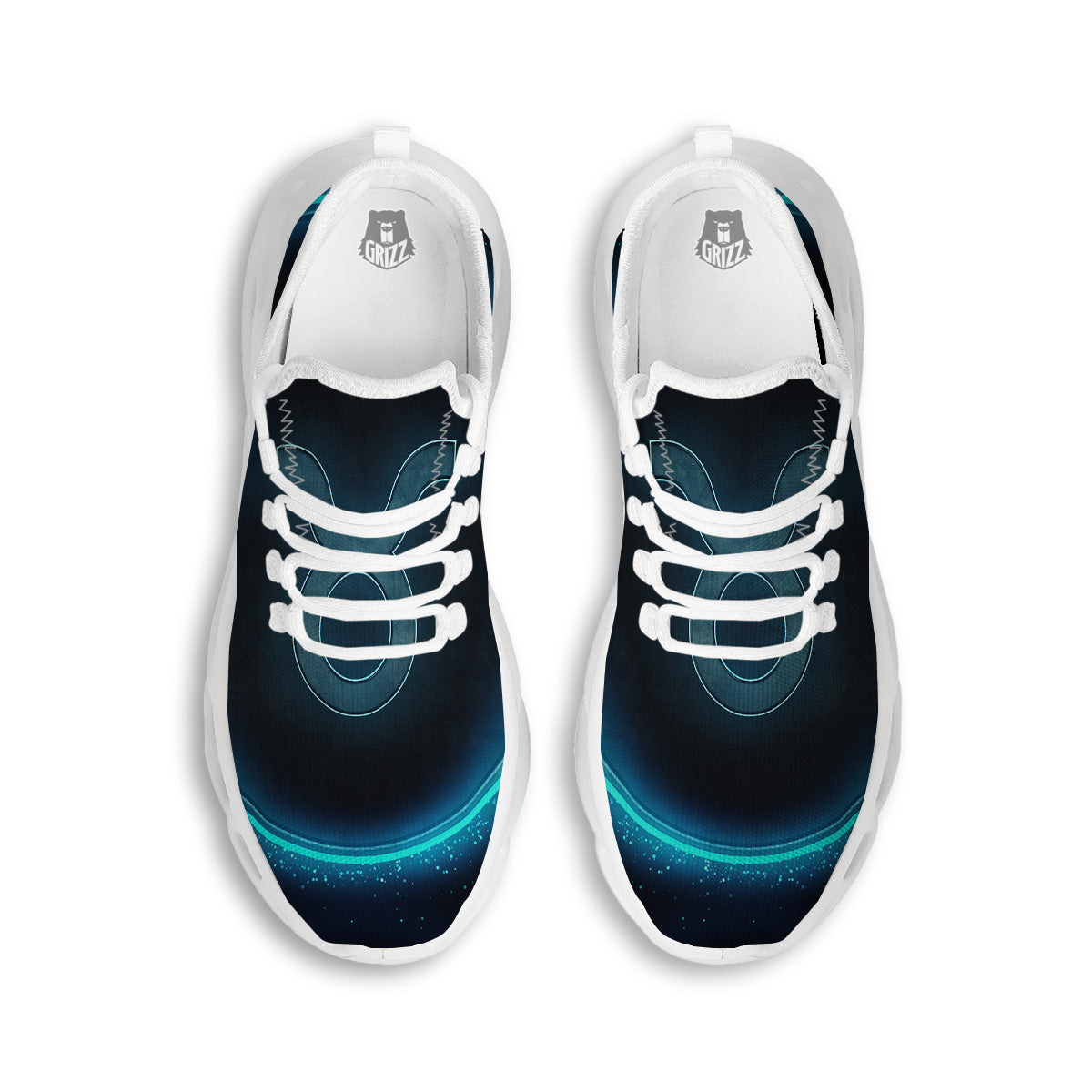 Zodiac Sign Blue Taurus Print White Running Shoes-grizzshop