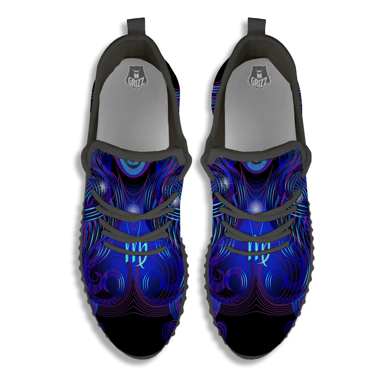 Zodiac Sign Blue Virgo Print Black Walking Shoes-grizzshop