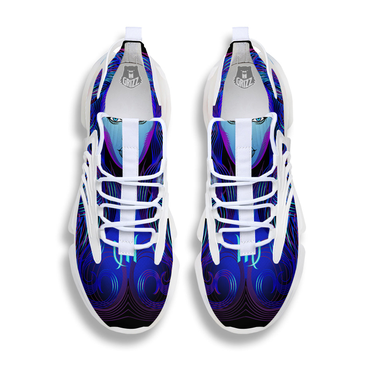Zodiac Sign Blue Virgo Print White Gym Shoes-grizzshop