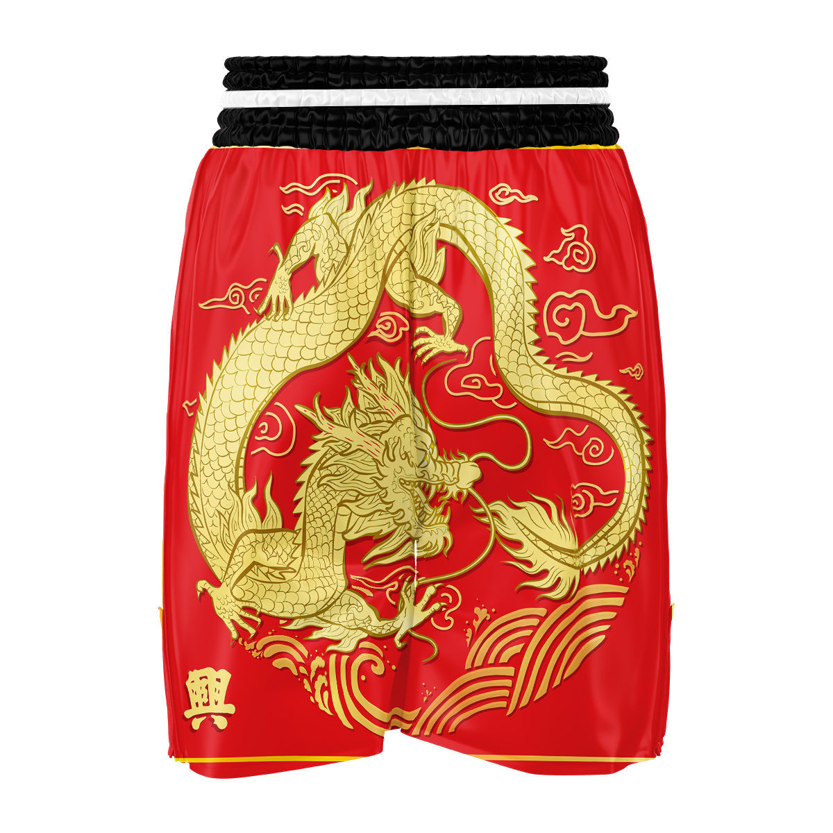 Zodiac Sign Chinese Dragon Print Boxing Shorts-grizzshop