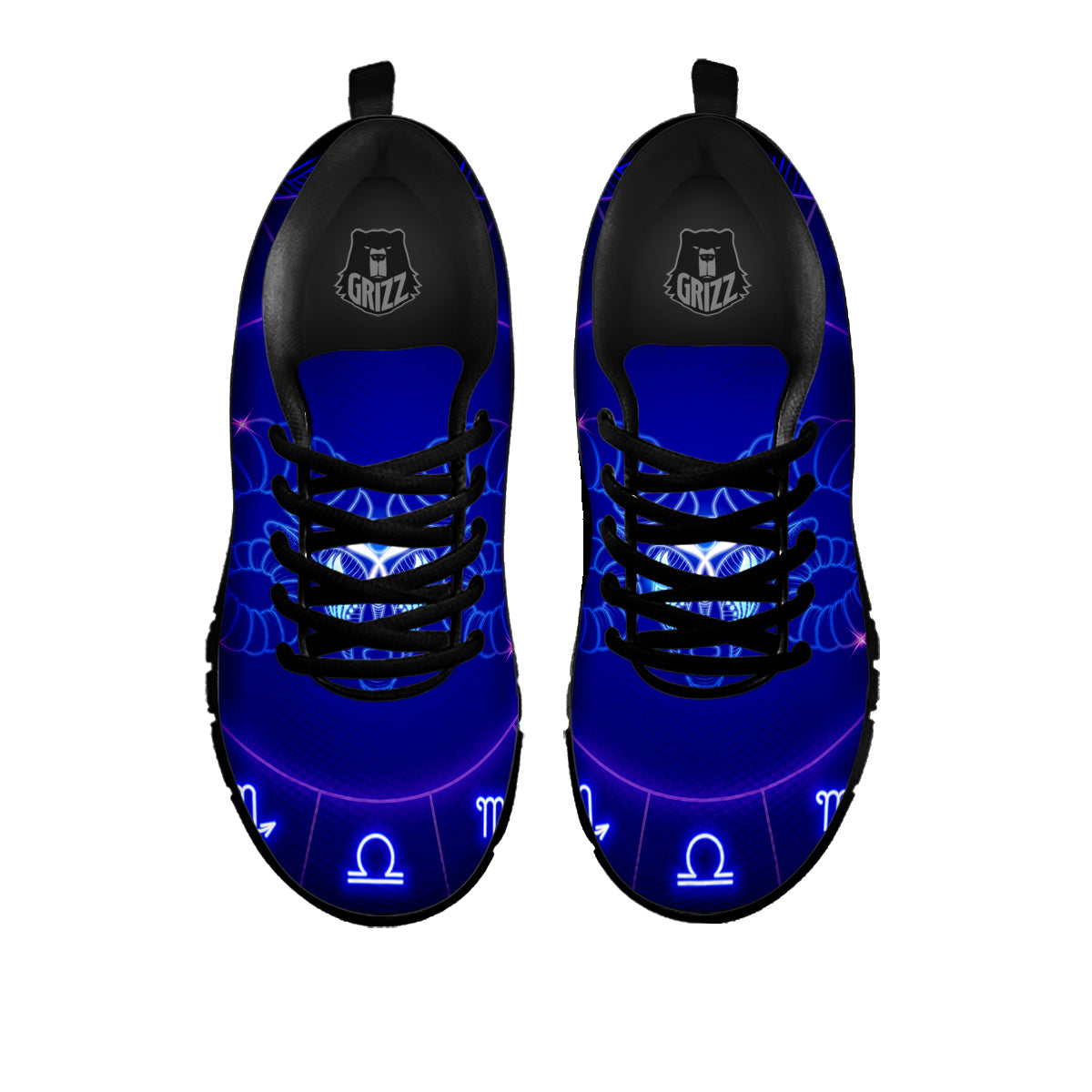 Zodiac Sign Dark Aries Print Black Sneaker-grizzshop