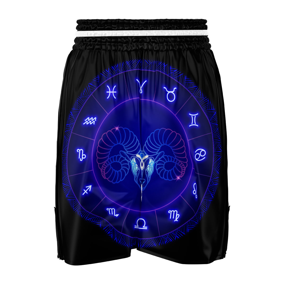 Zodiac Sign Dark Aries Print Boxing Shorts-grizzshop