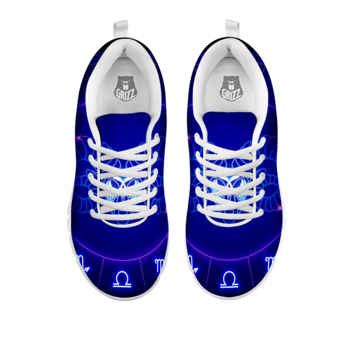 Zodiac Sign Dark Aries Print White Sneaker-grizzshop